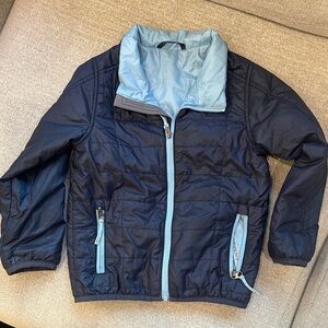 L.L. Bean Kids Navy and Light Blue Puffer Jacket 4T lightweight